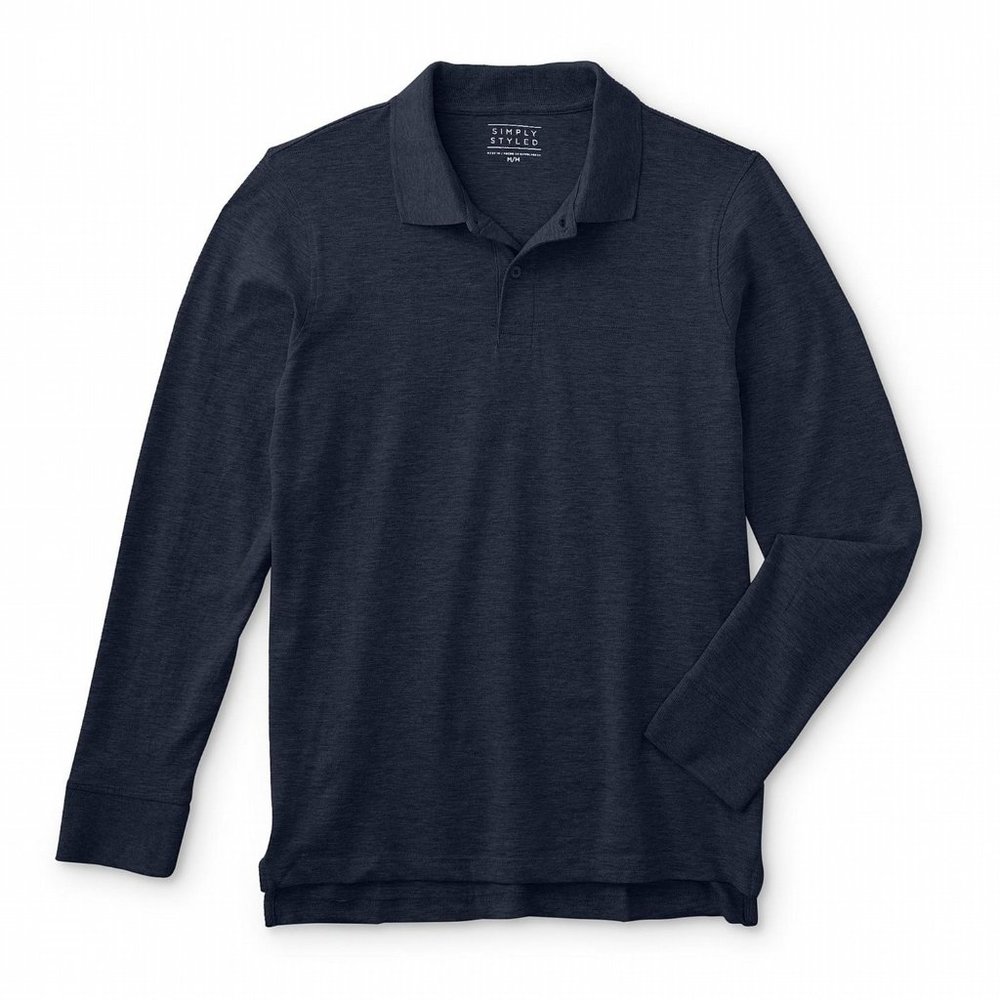 Simply Styled L/S Polo Shirt - Navy Blazer